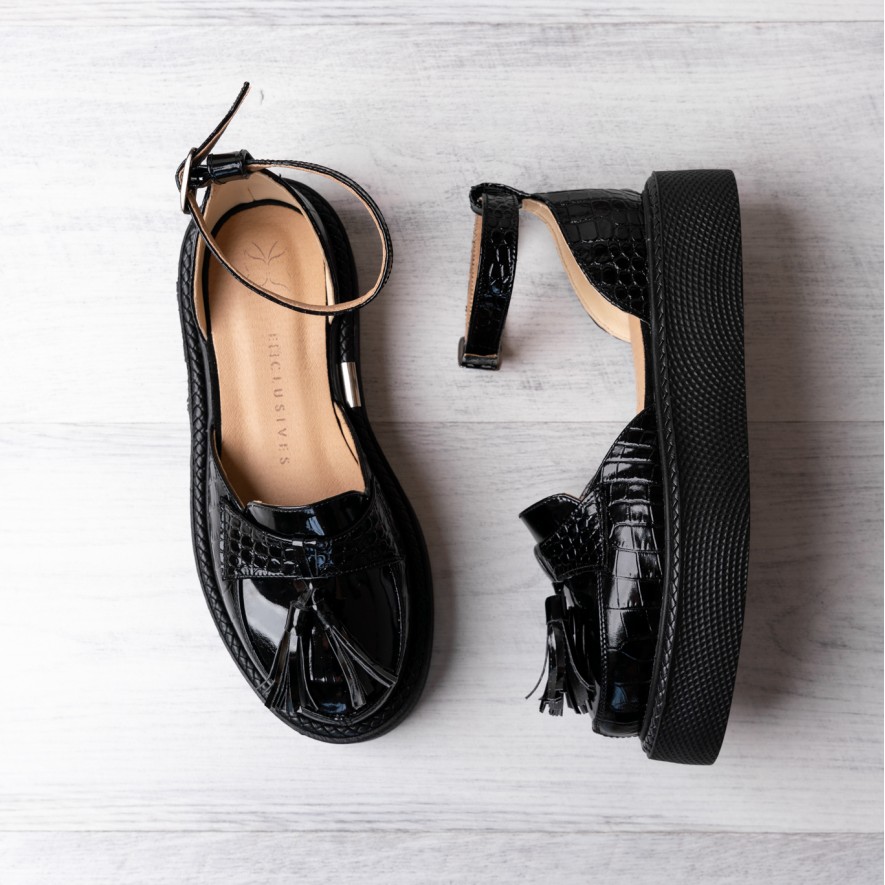     Pantofi - Augustino - Croco Black
